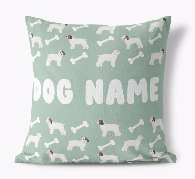 '{breedFullName} Icon Pattern And Name' - Personalised Canvas Cushion 